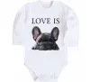 Детский боди Love is frenchie Белый фото