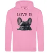 Чоловіча толстовка (худі) Love is frenchie Рожевий фото