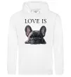 Мужская толстовка (худи) Love is frenchie Белый Мужская толстовка (худи) Love is frenchie Белый фото