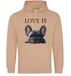 Мужская толстовка (худи) Love is frenchie Песочный Мужская толстовка (худи) Love is frenchie Песочный фото