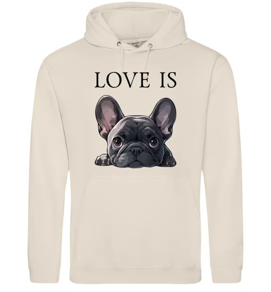 Мужская толстовка (худи) Love is frenchie Таш фото