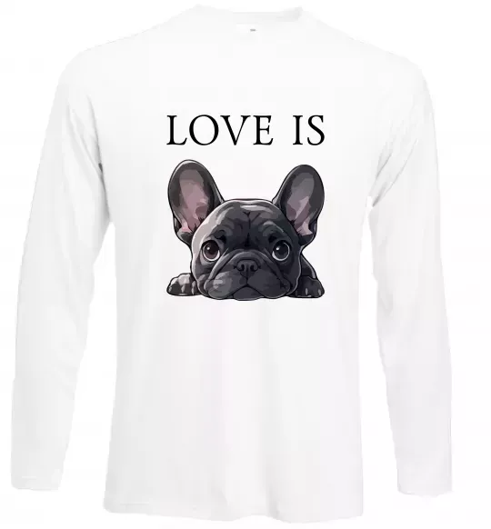 Лонгслів Love is frenchie Білий фото