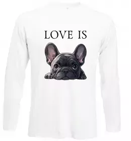 Лонгслив Love is frenchie Белый фото
