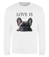 Свитшот Love is frenchie Белый фото