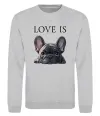 Свитшот Love is frenchie Серый меланж фото