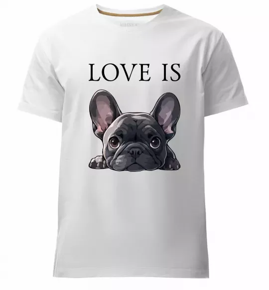 Мужская премиум футболка Love is frenchie Белый фото