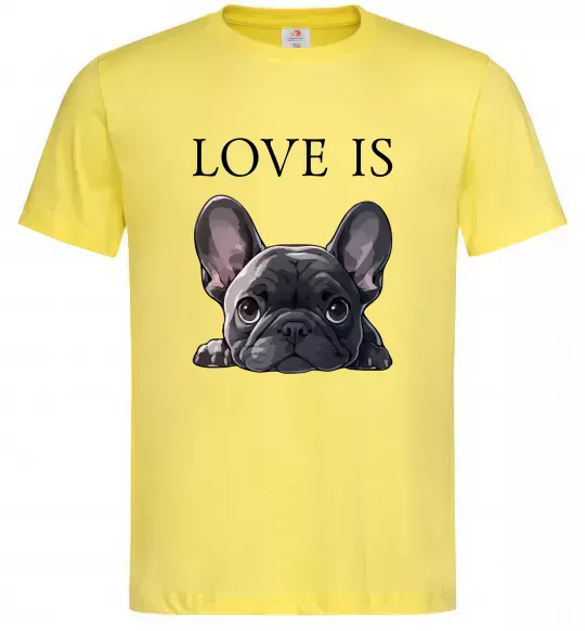 Чоловіча футболка Love is frenchie Лимонний фото