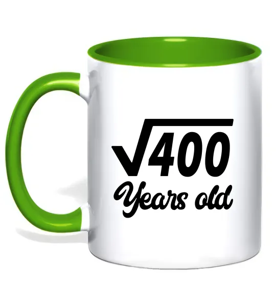 Чашка з кольоровою ручкою Корінь з 400 years old Лаймовий фото