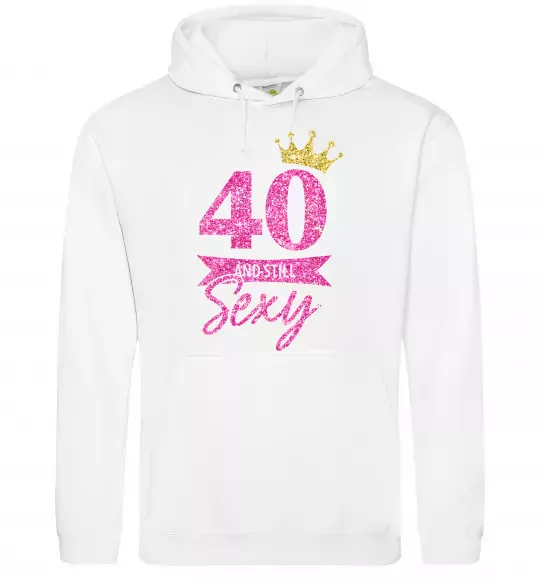 Жіноча толстовка (худі) 40 and still sexy Білий фото