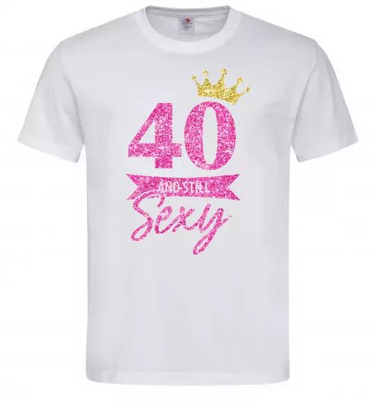 Мужская футболка 40 and still sexy Белый фото