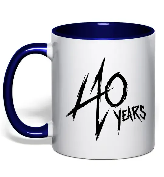 Чашка с цветной ручкой 40 years Глубокий темно-синий фото