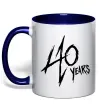 Чашка с цветной ручкой 40 years Глубокий темно-синий фото
