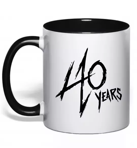 Чашка с цветной ручкой 40 years Черный фото
