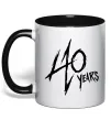 Чашка с цветной ручкой 40 years Черный фото