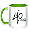 Чашка с цветной ручкой 40 years Лаймовый фото