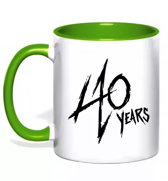 Чашка с цветной ручкой 40 years Зеленый фото