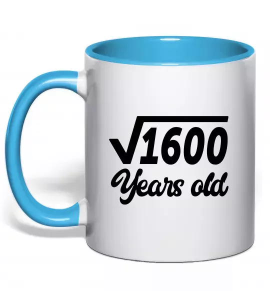 Чашка с цветной ручкой Корінь з 1600 years old Голубой фото