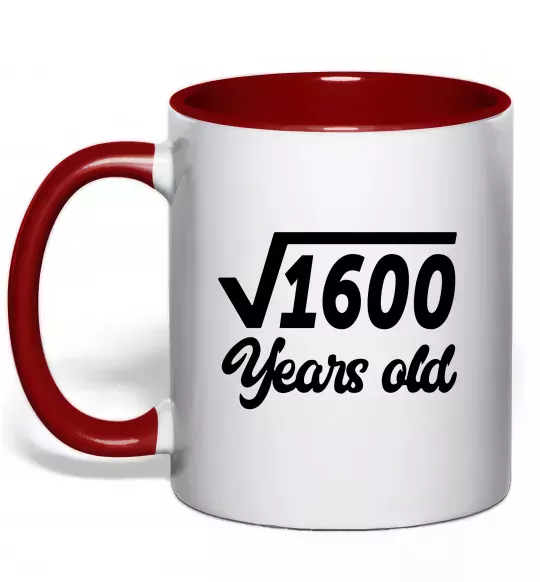 Чашка с цветной ручкой Корінь з 1600 years old Красный фото