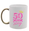 Чашка з кольоровою ручкою 50 and still sexy Золото фото