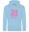 Женская толстовка (худи) 50 and still sexy Голубой фото