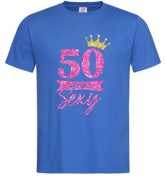 Чоловіча футболка 50 and still sexy Яскраво-синій фото