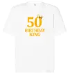 Футболка Оверсайз 50 Birthday king Білий фото