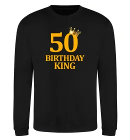 Свитшот 50 Birthday king Черный фото
