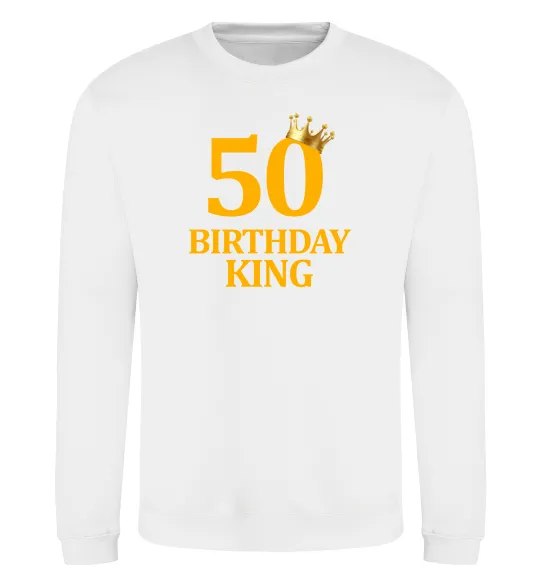 Світшот 50 Birthday king Білий фото