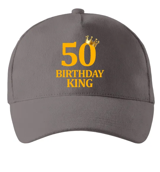 Кепка 50 Birthday king Сірий фото