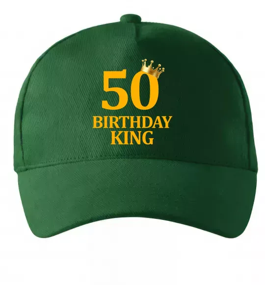 Кепка 50 Birthday king Темно-зелений фото