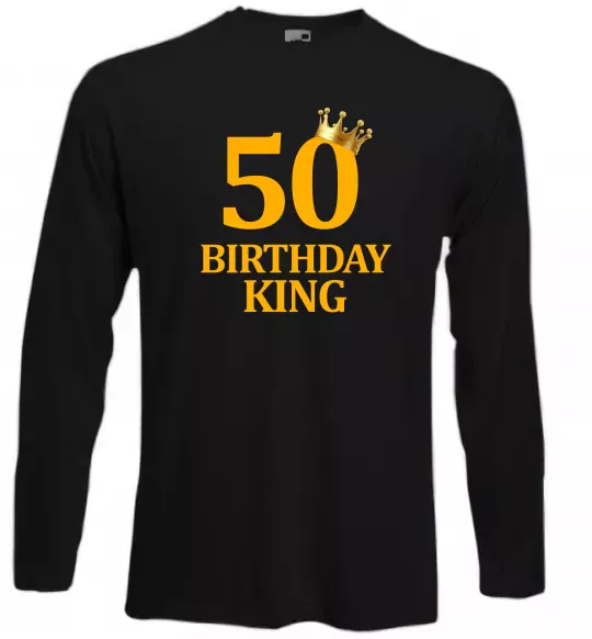 Лонгслів 50 Birthday king Чорний фото