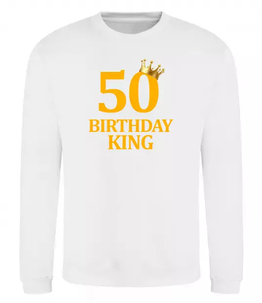 Світшот 50 Birthday king Білий фото