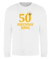 Світшот 50 Birthday king Білий фото