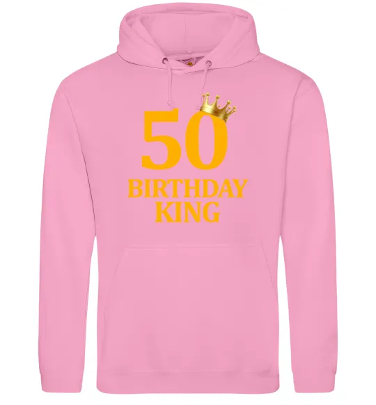 Чоловіча толстовка (худі) 50 Birthday king Рожевий фото