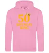 Чоловіча толстовка (худі) 50 Birthday king Рожевий фото