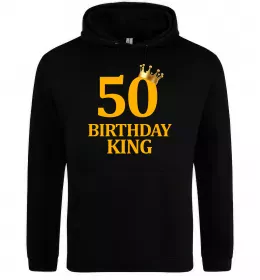 Чоловіча толстовка (худі) 50 Birthday king Чорний фото