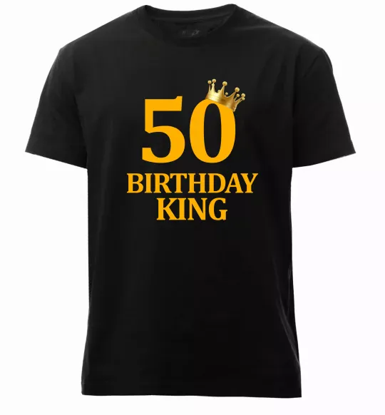 Чоловіча преміум футболка 50 Birthday king Чорний фото