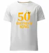 Чоловіча преміум футболка 50 Birthday king Білий фото