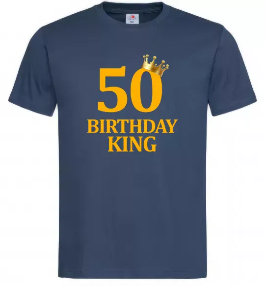 Чоловіча футболка 50 Birthday king Темно-синій фото