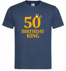 Мужская футболка 50 Birthday king Темно-синий фото