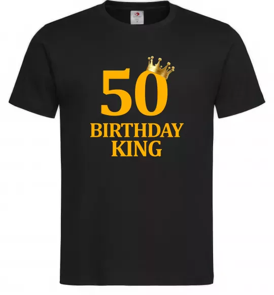 Чоловіча футболка 50 Birthday king Чорний фото
