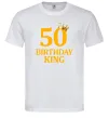 Чоловіча футболка 50 Birthday king Білий фото