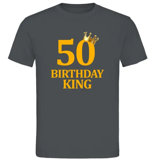 Чоловіча футболка 50 Birthday king Графіт фото