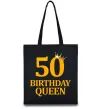 Еко-сумка 50 birthday queen Чорний фото