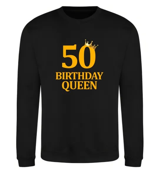 Свитшот 50 birthday queen Черный фото