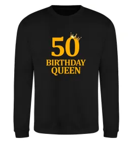 Свитшот 50 birthday queen Черный фото
