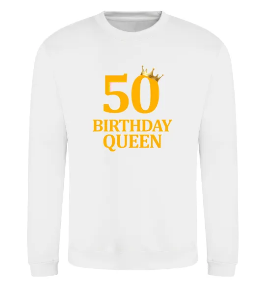 Свитшот 50 birthday queen Белый фото
