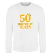 Свитшот 50 birthday queen Белый фото