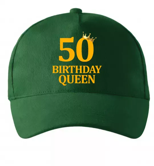 Кепка 50 birthday queen Темно-зелений фото