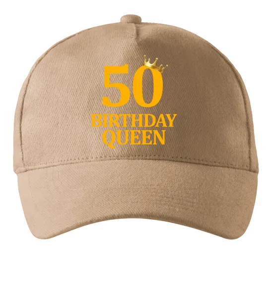 Кепка 50 birthday queen Песочный фото